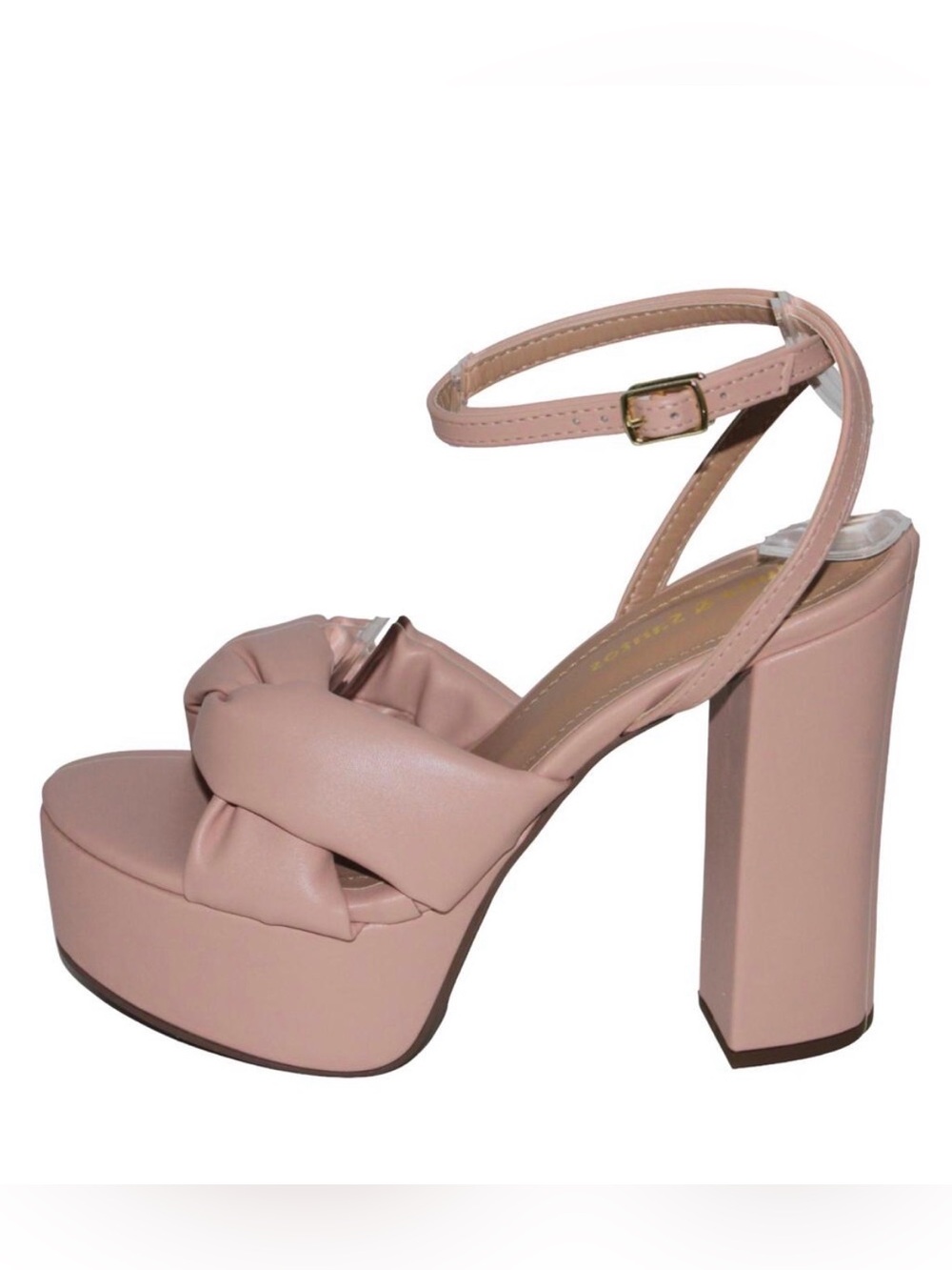 NEW Designer Open Toe High Platform Blush Pink Heels
